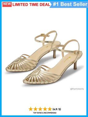 Strappy Kitten Heels Closed Toe Pumps Low Heel Dress Shoes